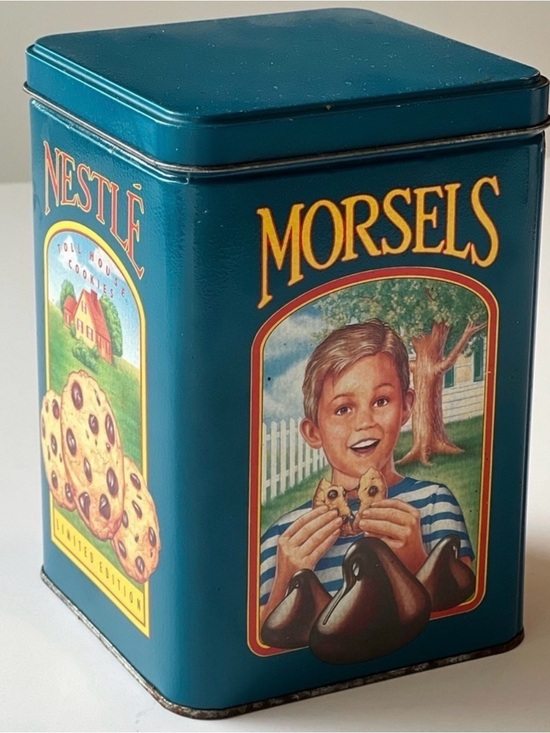 Vintage Nestlé Limited Edition Toll House Cookie Tin - Blue Collectible